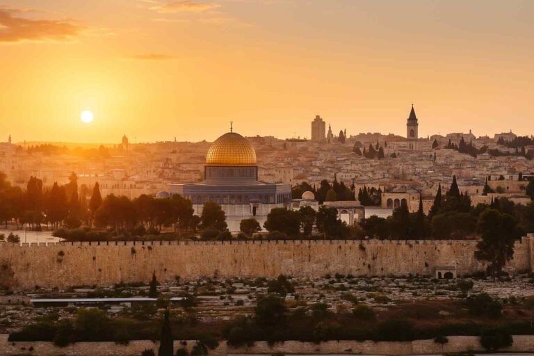 vista de Jerusalém ao amanhecer